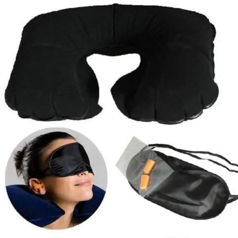 3 in 1 Velvet Neck Pillow Travel Set 